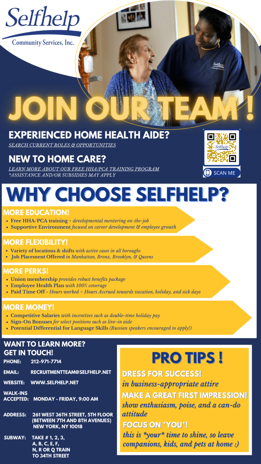 FREE Home Health Care Training in NYC Selfhelp FREE Home Health Care Training in NYC Selfhelp